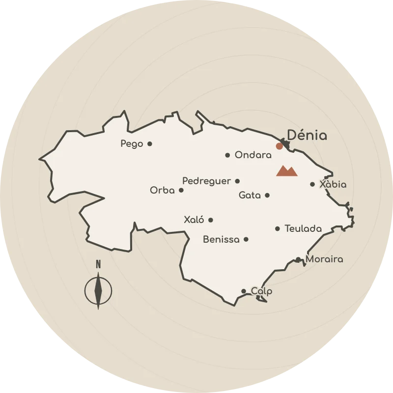 Mapa de la Marina Alta