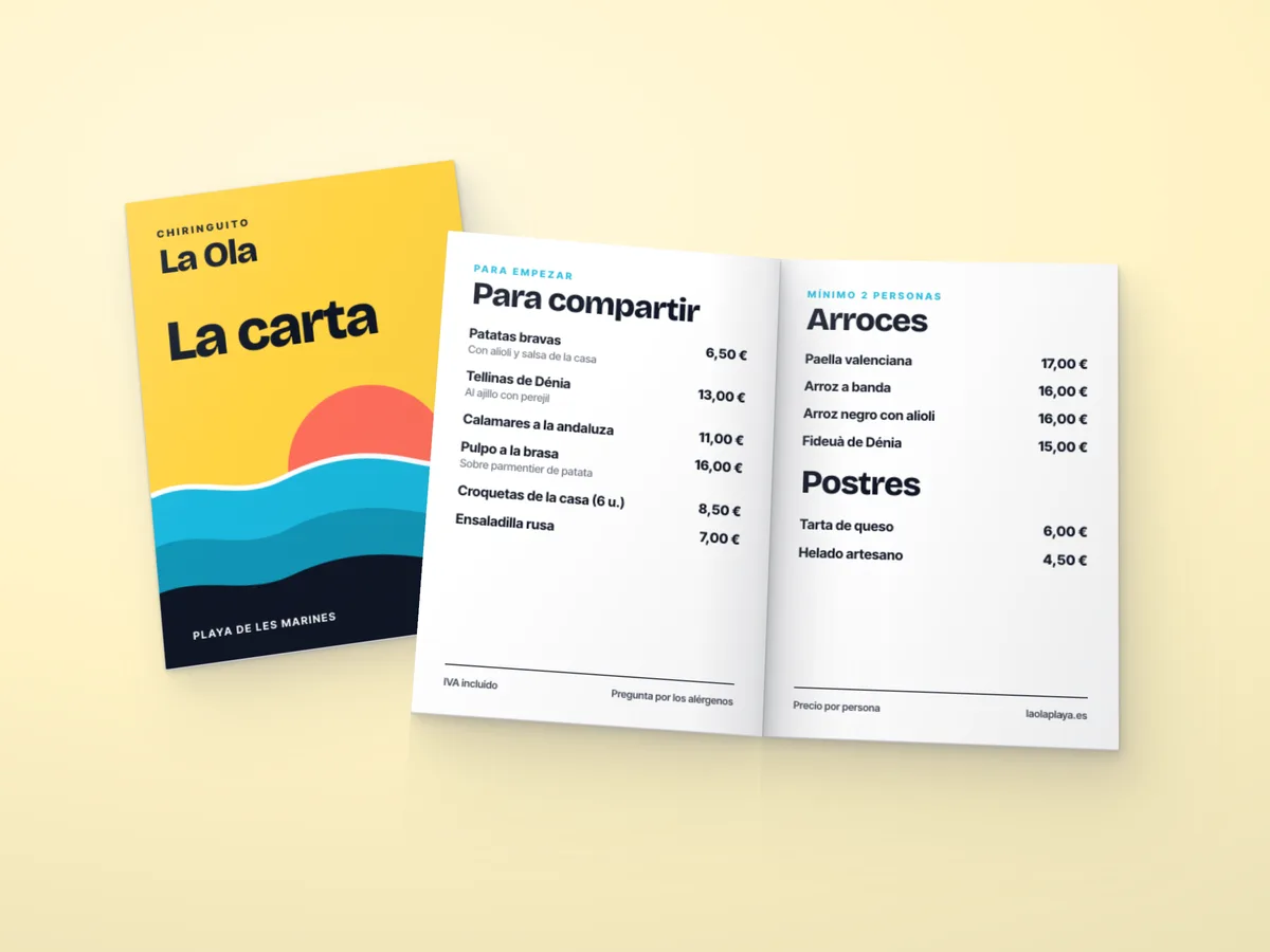 Menus and menu cards